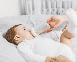 Baby with bottle